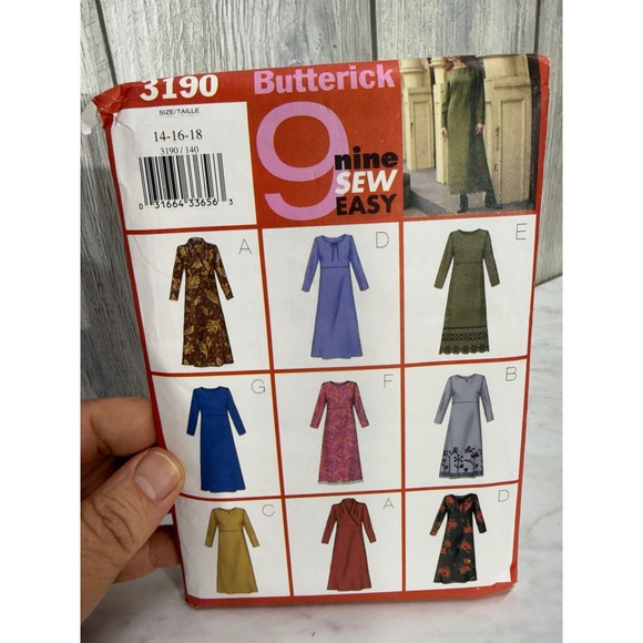 Butterick Other - Butterick 3190 Sewing Pattern Misses Petite A-Line Dress 9 Views Size 14-16-18
